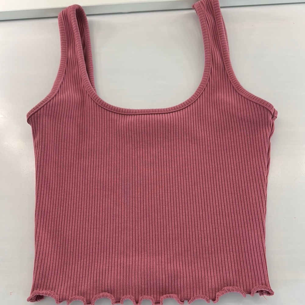 Ribbed Pink Tank Top